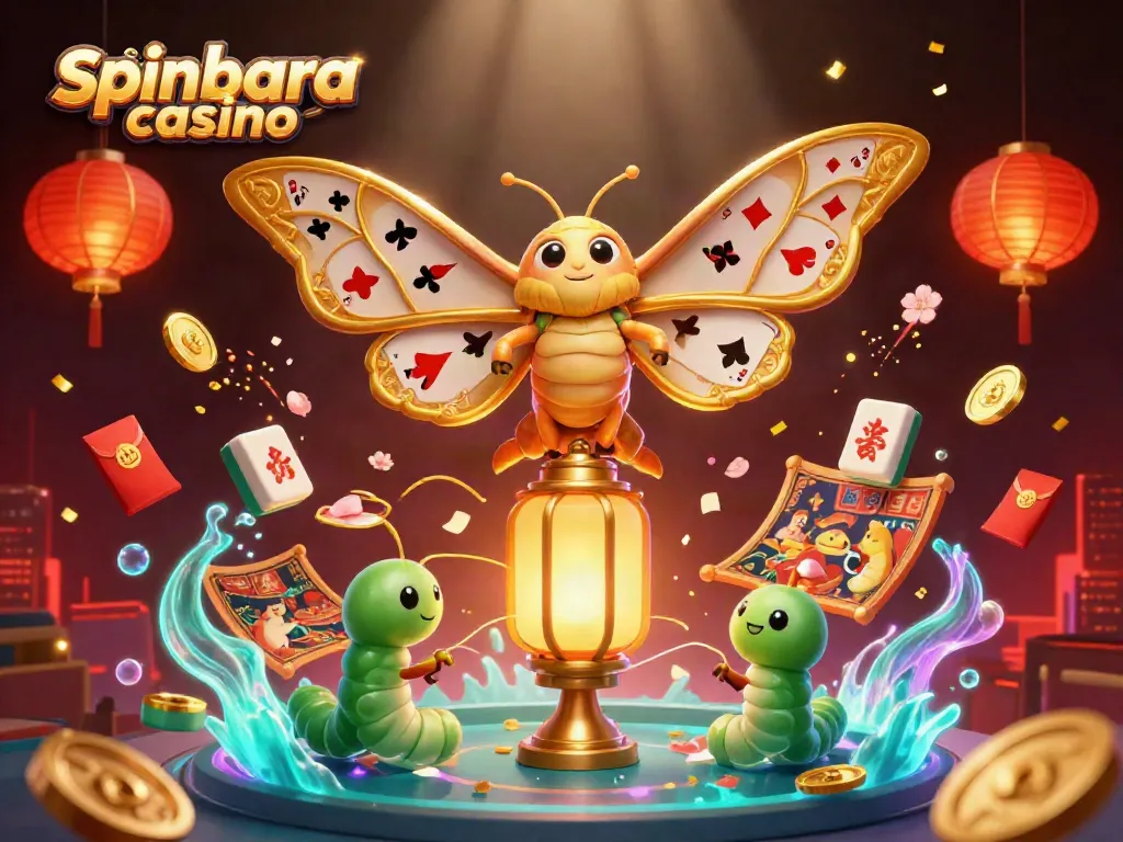 Enjoy vibrant slots and games at Spinbara Casino with a dynamic 3D illustration reflecting excitement.